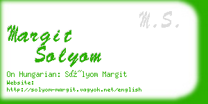 margit solyom business card